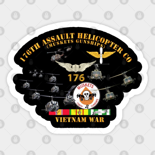 176th Assault Helicopter Co - Muskets - Helo Aslt woBkgd Sticker by twix123844